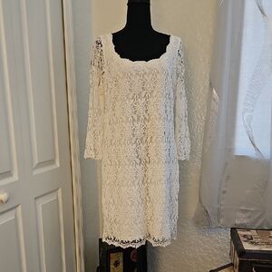 WHBM Elegant White Lace Dress